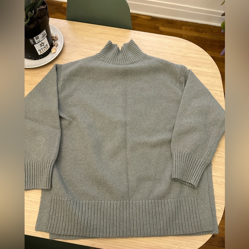 H&M Sage Green Tunic Turtleneck Sweater